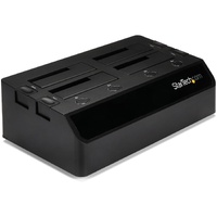StarTech.com Drive Dock SATA/600 - USB 3.0 Type B Host Interface - UASP Support External - Black - Quad-bay hard drive dock for 2.5" / 3.5" SATA SATA