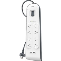 Belkin Surge Suppressor/Protector - 8 x AC Power, 2 x USB - 900 J - Input5 V DC Output - 2 m - External