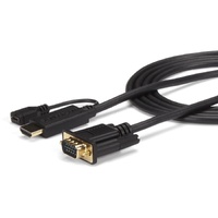 StarTech.com HDMI to VGA Cable - 3 ft / 1m - 1080p - 1920 x 1200 - Active HDMI Cable - Monitor Cable - Computer Cable - First En