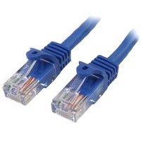 StarTech.com 3 m Blue Cat5e Snagless RJ45 UTP Patch Cable - 3m Patch Cord - First End: 1 x RJ-45 Network - Male - Second End: 1