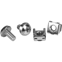 StarTech.com 100 Pkg M6 Mounting Screws and Cage Nuts for Server Rack Cabinet - Rack Screw, Cage Nut - Stainless Steel - Silver