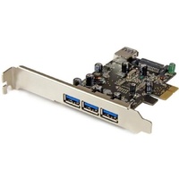 StarTech.com USB Adapter - PCI Express 2.0 x1 - Plug-in Card - Add four USB 3.0 ports - three external and one internal port - t