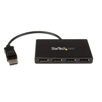 StarTech.com 4-Port DisplayPort 1.2 Splitter, DisplayPort to 4x DP Multi-Monitor Adapter, Quad 1080p 60Hz Computer MST Hub, Windows Only~4-Port Multi