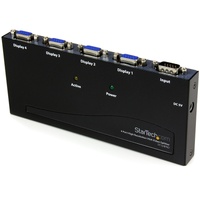 StarTech.com Signal Splitter - Steel - Black - TAA Compliant - 2048 x 1536 - 350 MHz Maximum Video Bandwidth - 64.01 m Maximum O
