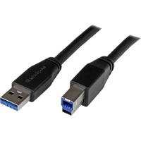 StarTech.com 5m 15 ft Active USB 3.0 (5Gbps) USB-A to USB-B Cable - M/M - USB A to B Cable - USB 3.2 Gen 1 - Connect USB 3.0 dev