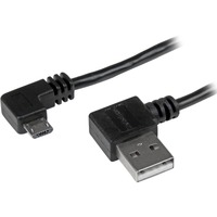 StarTech.com 2m 6 ft Micro-USB Cable with Right-Angled Connectors - M/M - USB A to Micro B Cable - First End: 1 x 4-pin USB 2.0 Type A - Male - End:
