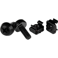 StarTech.com M6 x 12mm - Screws and Cage Nuts - 100 Pack, Black - M6 Mounting Screws & Cage Nuts for Server Rack & Cabinet - Rac
