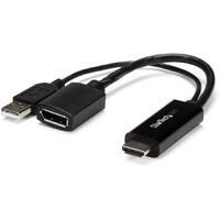 StarTech.com HDMI to DisplayPort Adapter - 4K 30Hz - HDMI to DisplayPort Converter - Compact HDMI to DP Adapter - USB-Powered -