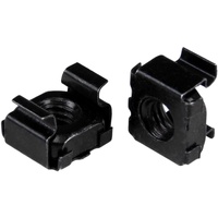 StarTech.com M6 Cage Nuts - 100 Pack, Black - M6 Mounting Cage Nuts for Server Rack & Cabinet - Cage Nut - Steel - Black - 100 /