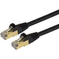 StarTech.com 3ft CAT6a Ethernet Cable - 10 Gigabit Category 6a Shielded Snagless 100W PoE Patch Cord - 10GbE Black UL Certified Wiring/TIA - First 1