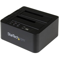 StarTech.com Standalone Hard Drive Duplicator, External Dual Bay HDD/SSD Cloner/Copier, USB 3.1 to SATA Drive Docking Station, D