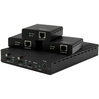 StarTech.com Video Extender Transmitter/Receiver - Wired - TAA Compliant - 1 Input Device - 3 Output Device - 70 m Range - 6 x Network (RJ-45) - 1 x