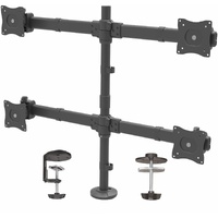 StarTech.com Desk Mount Quad Monitor Arm, 4 VESA Displays up to 27" (17.6lb/8kg), Ergonomic Height Adjustable Articulating Pole