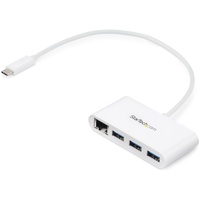 StarTech.com USB/Ethernet Combo Hub - USB 3.0 Type C - External - White - UASP Support - 3 Total USB Port(s) - 3 USB 3.0 Port(s)