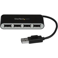 StarTech.com USB Hub - USB - External - Black, Silver - TAA Compliant - 4 Total USB Port(s) - 4 USB 2.0 Port(s) - PC, Mac, Linux