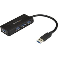 StarTech.com 4 Port USB 3.0 Hub SuperSpeed 5Gbps w/ Fast Charge - Portable USB 3.2 Gen 1 (5Gbps) Type-A Laptop/Desktop Hub - USB Bus/Self Powered - 4