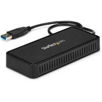 StarTech.com USB 3.0 Type A Docking Station for Notebook - Black - TAA Compliant - 2 Displays Supported - 4K - 4096 x 2160 - 1 x USB Ports - 1 x USB