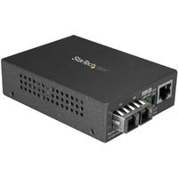 StarTech.com Transceiver/Media Converter - TAA Compliant - 2 Port(s) - 1 x Network (RJ-45) - 1 x SC - Duplex SC Port - Twisted P