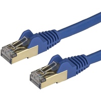 StarTech.com 0.50m CAT6a Ethernet Cable - 10 Gigabit Category 6a Shielded Snagless 100W PoE Patch Cord - 10Gb Blue UL Certified