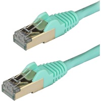 StarTech.com 2m CAT6a Ethernet Cable - 10 Gigabit Category 6a Shielded Snagless 100W PoE Patch Cord - 10GbE Aqua UL Certified Wi