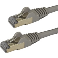 StarTech.com 0.50m CAT6a Ethernet Cable - 10 Gigabit Category 6a Shielded Snagless 100W PoE Patch Cord - 10Gb Grey UL Certified