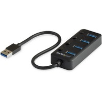 StarTech.com 4 Port USB 3.0 Hub - USB Type-A to 4x USB-A with Individual On/Off Port Switches - SuperSpeed 5Gbps USB 3.2 Gen 1 - Bus Power - UASP - 4