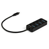 StarTech.com 4 Port USB C Hub - 4x USB 3.0 Type-A with Individual On/Off Port Switches - SuperSpeed 5Gbps USB 3.2 Gen 1 - Bus Powered - UASP Support