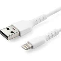 StarTech.com 6 foot/2m Durable White USB-A to Lightning Cable, Rugged Heavy Duty Charging/Sync Cable for Apple iPhone/iPad MFi C