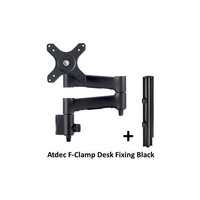 Atdec AWMS-4640 Mounting Arm for Monitor - Black - 1 Display(s) Supported - 109.2 cm (43") Screen Support - 12 kg Load Capacity - 75 x 75, 100 x 100