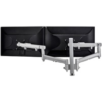 Atdec AWMS-2-D40-F-S Desk Mount for Flat Panel Display, Curved Screen Display, Monitor - Silver - Height Adjustable - 2 Display(s) Supported - 86.4 -