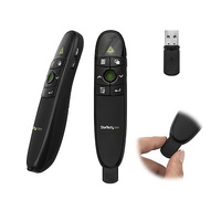 StarTech.com Presentation Pointer - Radio Frequency - USB 2.0 Type A - Laser - Black - 1 Pack - Vibrant green colored laser prod