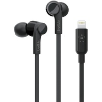 Belkin ROCKSTAR Wired Earbud Stereo Earset - Black - Binaural - In-ear - 111.8 cm Cable - Lightning Connector