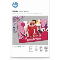 HP Inkjet Photo Paper - 180 g/m Grammage - Matte - 25 Sheet