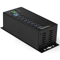 StarTech.com 7 Port USB Hub w/ Power Adapter - Metal Industrial USB 3.0 Data Hub - Din Rail, Wall & Desk Mountable USB 3.2 Gen 1