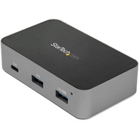 StarTech.com USB/Ethernet Combo Hub - USB 3.1 Type C - External - Black, Space Gray - UASP Support - 3 Total USB Port(s) - 3 USB