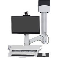 Ergotron StyleView Wall Mount for Keyboard, Monitor, Bar Code Scanner, LCD Display - White - Height Adjustable - 61 cm (24") Screen Support - 14.51 -