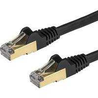StarTech.com 1.5 m CAT6a Cable - Black - RJ45 Snagless Connectors - CAT6a STP Cord - Copper Wire - Ethernet Cable (6ASPAT150CMBK