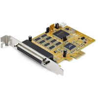 StarTech.com Multiport Serial Adapter - Yellow - PCI Express 1.0a x1 - 8 x DB-9 RS-232 - Serial, Via Cable - 921.40 kbit/s - 16C1050 - Plug-in Card