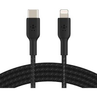 Belkin 1 m Lightning/USB-C Data Transfer Cable - First End: Lightning - Second End: USB Type C - MFI - Black