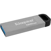 Kingston DataTraveler Kyson DTKN 128 GB USB 3.2 (Gen 1) Type A Flash Drive - Silver - 200 MB/s Read Speed - 60 MB/s Write Speed - 1 Piece