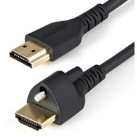 StarTech.com 3ft (1m) HDMI Cable with Locking Screw, 4K 60Hz HDR High Speed HDMI 2.0 Cable with Ethernet, Secure Locking Connect