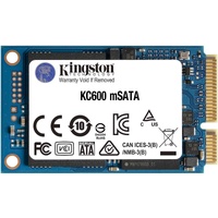 Kingston KC600 256 GB Solid State Drive - mSATA Internal - SATA (SATA/600) - Desktop PC, Notebook Device Supported - 150 TB TBW - 550 MB/s Maximum -