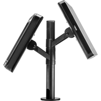 Atdec Mounting Pole for POS Display - Black - Height Adjustable - 2 Display(s) Supported - 20 kg Load Capacity - 75 x 75, 100 x 100 - VESA Mount