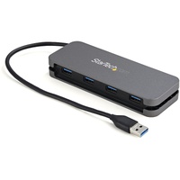 StarTech.com USB Hub - New - USB 3.2 (Gen 1) Type A - Portable - Black, Space Gray - UASP Support - 4 Total USB Port(s) - PC, Ch