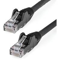 StarTech.com 50cm CAT6 Ethernet Cable, LSZH (Low Smoke Zero Halogen), 10 GbE Snagless 100W PoE UTP RJ45 Black CAT 6 Network Patc