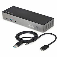 StarTech.com USB-C & USB-A Dock - Hybrid Triple Monitor Laptop Docking Station DisplayPort & HDMI 4K 60Hz/85W PD/6x USB/GbE/USB