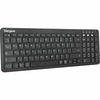 Targus AKB863US Keyboard - English (US) - Black - Bluetooth - 5.1 - ChromeOS - Desktop Computer, MAC - AAA Battery Size Supported