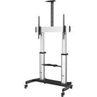 StarTech.com Mobile TV Stand, Heavy Duty Universal TV Cart for 60-100 inch Display (100kg/220lb), Height Adjustable Rolling TV F