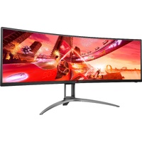 AOC AGON AG493UCX2 49" Class Dual Quad HD (DQHD) Curved Screen Gaming LCD Monitor - 32:9 - Textured Black - 48.8" Viewable - Vertical Alignment (VA)