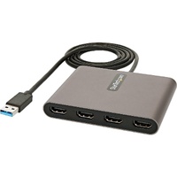 StarTech.com USB 3.0 to Quad HDMI Adapter, USB to 4x HDMI Monitor Converter for Windows (no support for macOS/ChromeOS/Linux) -